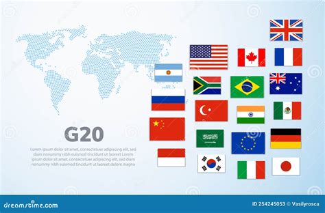 G20 World Map Countries Infographic. Saudi Arabia Turkey Brazil ...