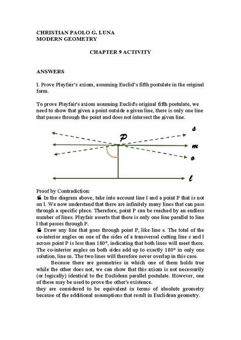 Chapter 9 Modern GEO Activity - CHRISTIAN PAOLO G. LUNA MODERN GEOMETRY