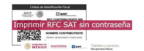 Imprimir RFC SAT sin contraseña Guía 2023