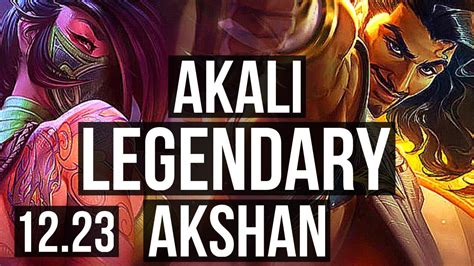 Akali Vs Akshan Mid 13 1 5 Legendary 400 Games Kr Master 12