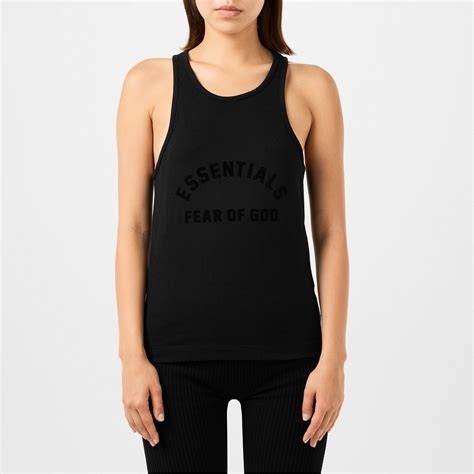 Fear Of God Essentials Essentials Logo Printed Tank Top Women Jet Black Flannels