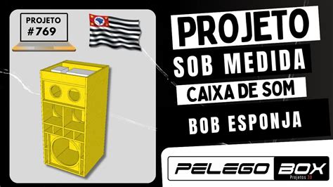 769 CAIXA DE SOM BOB ESPONJA 3 VIAS 1 X 12 ZETTA V12 900W 2X 8