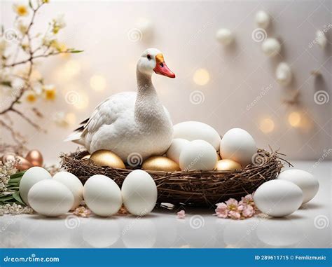 White Goose And Golden Eggs Holiday Ai Generated Stock Illustration Illustration Of Celebrate