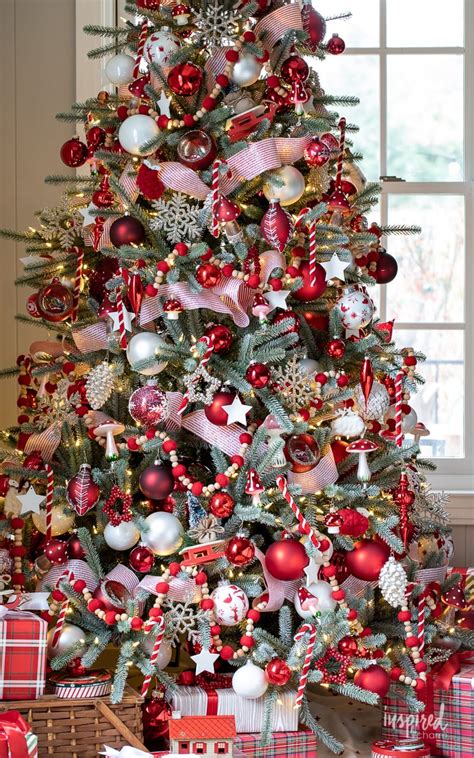 Red and White Christmas Tree, PLUS Christmas Tree Decorating Ideas