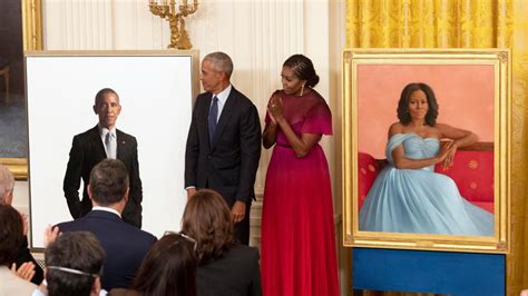 Portraits of the Obamas in the White House, Barack: "Does justice to Michelle's beauty ...