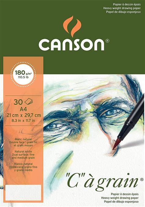 Canson C A Grain Gsm Heavyweight Drawing Paper Fine Grain Texture