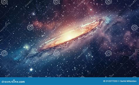 Spiral Galaxy of Andromeda or Milky Way. Universe and Deep Space Stock ...