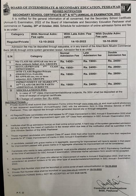 9th Class Registration Admission And Fee Structure 2023 All Boards