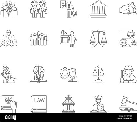 Concepto de gobierno los iconos de línea signos vector ilustración