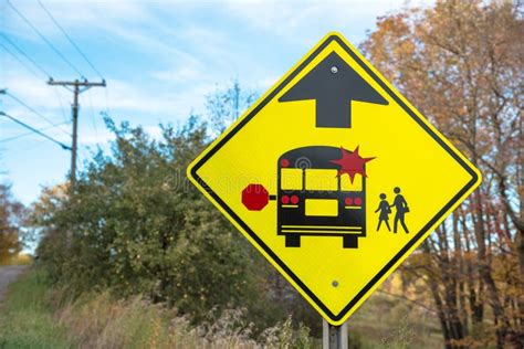 School bus stop ahead sign stock image. Image of england - 191419899