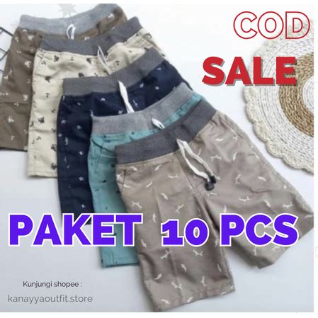 Jual PAKET 100 Ribu DAPAT 10 Celana Pendek Anak Cowok Cewek Usia 3 13