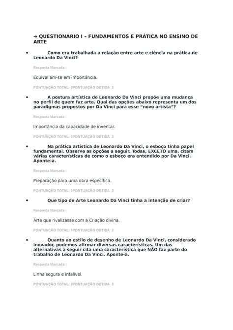 Question Rio I Fundamentos E Pratica No Ensino Da Arte Question Rio I