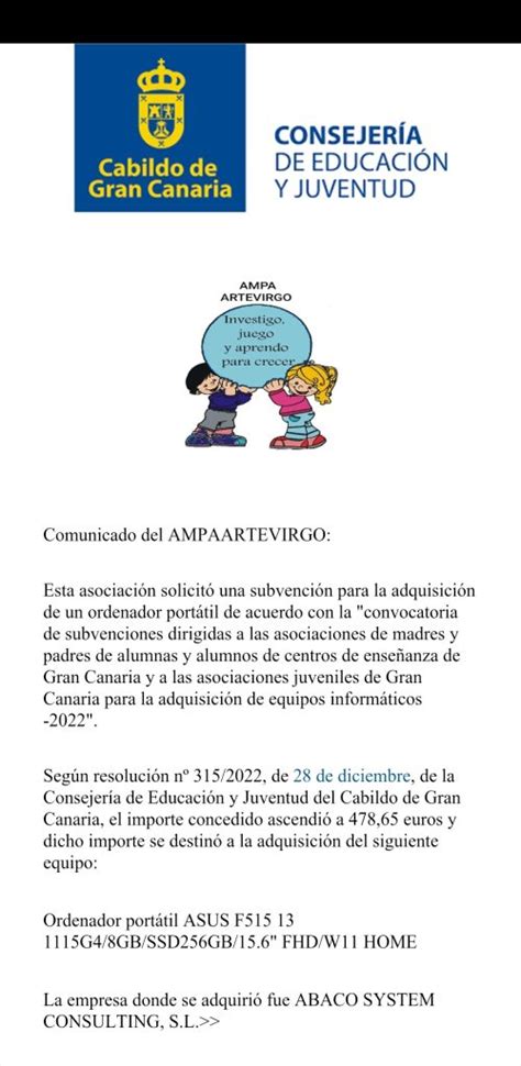 COMUNICADO DEL AMPA CEIP LA CARDONERA