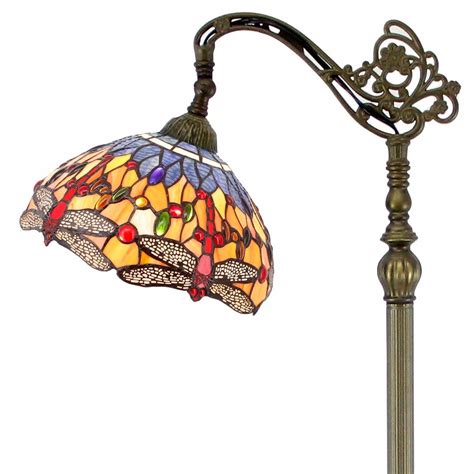 Tff 8773 Tiffany Style Stained Glass Dragonfly Lampshade Antique Floor Standing Lamp China