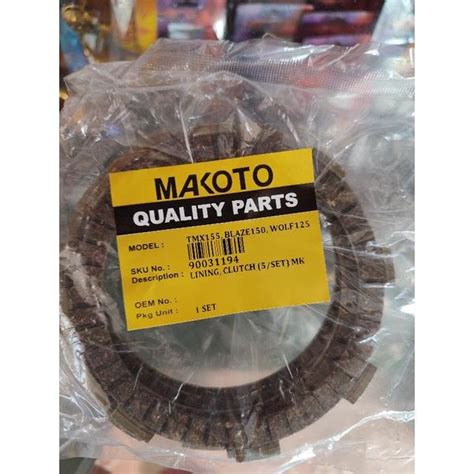 MAKOTO TMX 155 CLUTCH LINING Blaze 150 Wolf 125 Rusi 125 Rusi 150 SET