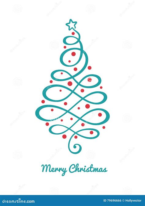 Christmas Tree Made from Loops, Abstract Design Stock Vector ...