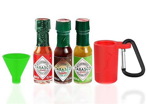 Tabasco Keychain Mini Hot Sauce Set Includes Red Green Jalapeno And Chipotle Sauces With