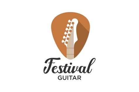 Logotipo De Guitarra Clavijero De Guitarracuellos Y Cabezas De Guitarra