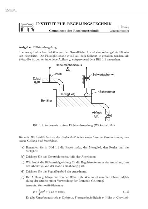 Bung Mitschriften Grundlagen Der Regelungstechnik Gdr Uebung