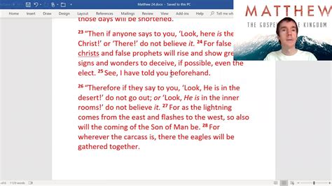 Matthew Olivet Discourse Earthquakes Jesus Predicts Destruction Of