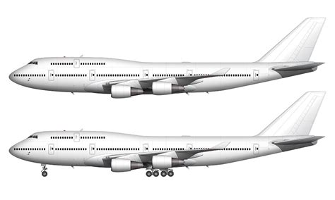 Boeing 747 400 With General Electric Engines Blank Illustration