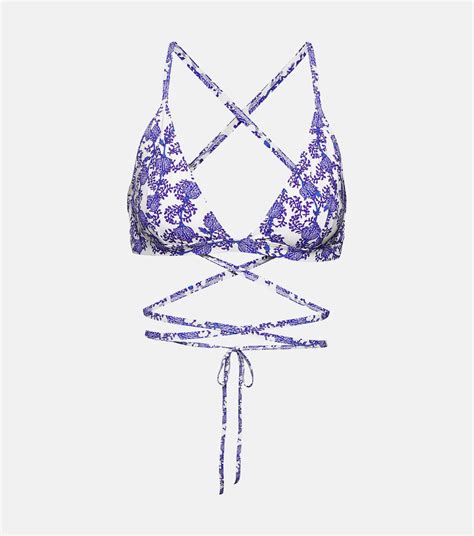 Solange Bikini Top In Blue Isabel Marant Mytheresa