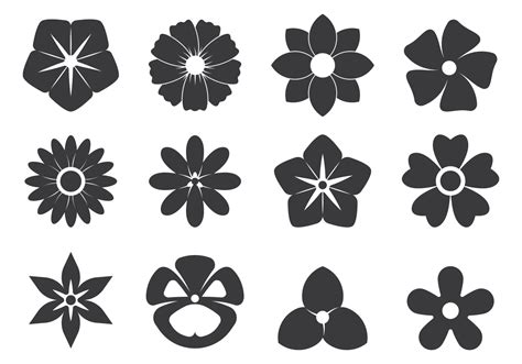 Single Flower Vector Black And White