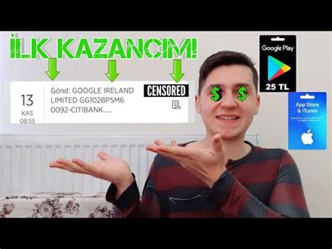 Youtubeden Lk Parami Ekt M Ne Kadar Kazandim Play Ve Ios Kod