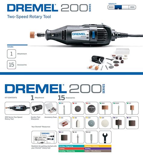 Dremel 200 Series 1 15A Dual Speed Corded Rotary Tool Kit W Rotary