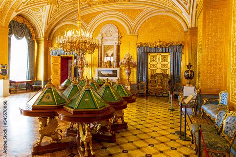 Interior of Golden Living Room of Empress Maria Alexandrovna, wife of ...