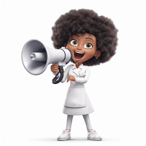 Premium AI Image | d cartoon cute afro black surgeon woman speak ...