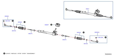 Nissan Leaf Boot Kit Manual Steering Gear EV MOTOR SV D8203 3SG1A