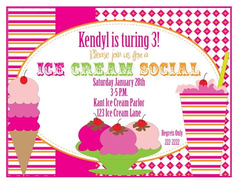 Ice Cream Social Invitation