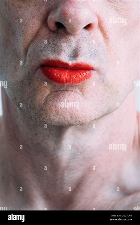 Man wearing red lipstick Stock Photo - Alamy