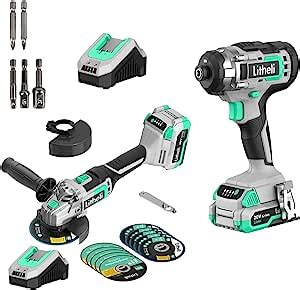 Litheli V Cordless Impact Driver And Angle Grinder Combo Pack Ah