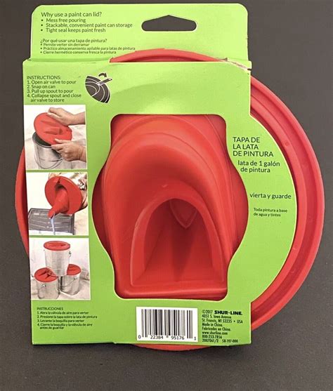 1 Gallon Paint Can Lid W Store And Pour Spout Red Silicone Sure Shur