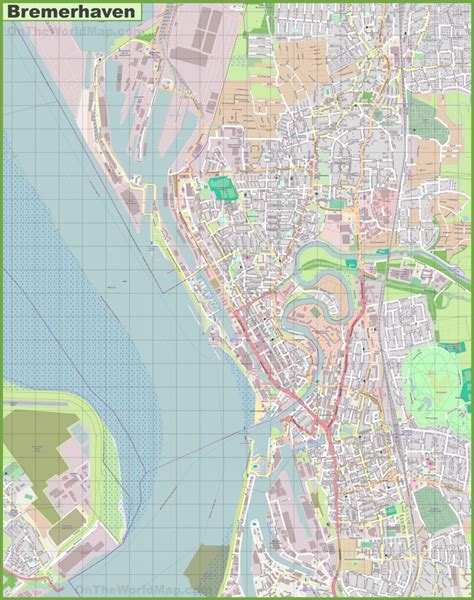 Large detailed map of Bremerhaven - Ontheworldmap.com