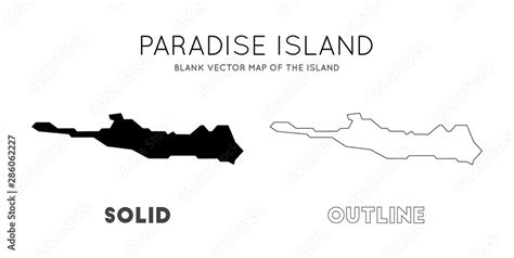 Paradise Island map. Blank vector map of the Island. Borders of ...