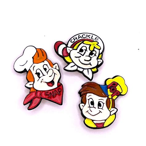 3 Vintage Realistic Kellogg S Buttons Rice Krispie Mascot Snap Crackle Pop Goofies From The