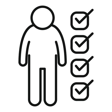 approved person icon outline vector work human  vector art