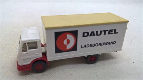 Wiking Mercedes Benz Koffer Lkw Dautel Ladebordwand Wei Beige