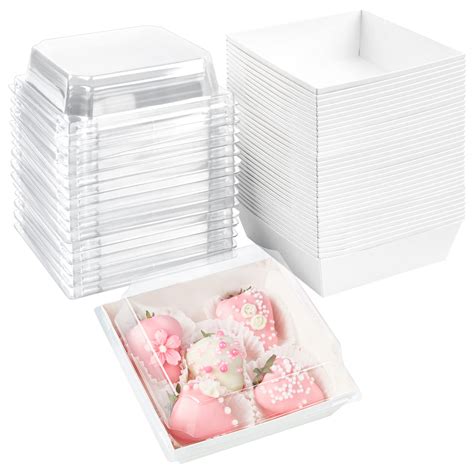 Buy Ocmoiy Charcuterie Boxes With Clear Lids 50 Pack 4 Square White