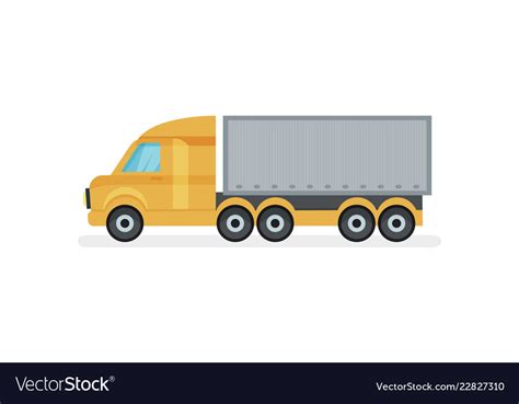 Large truck with metal container side view heavy Vector Image