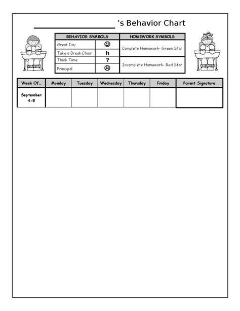 Creative Behavior Chart Template Free Download