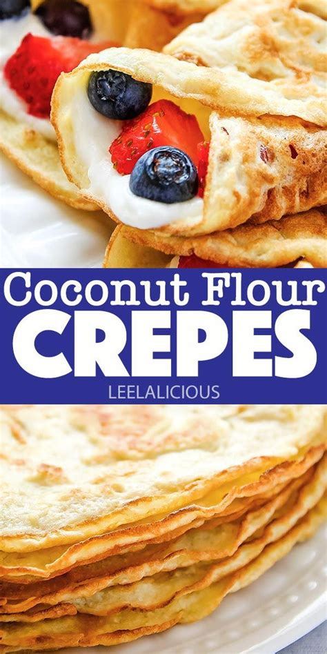 Coconut Flour Crepes Stacked On Top Of Each Other