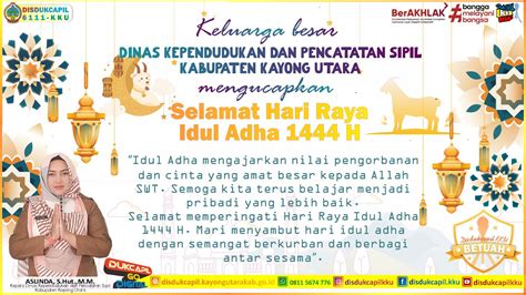 Selamat Hari Raya Idul Adha 1444 H Disdukcapil Kku