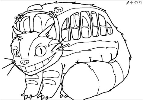 Cat Bus Totoro Coloring Pages