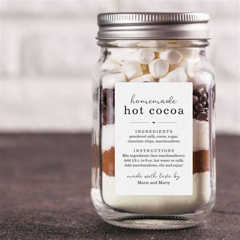 Homemade Hot Cocoa Mix Gift Label Zazzle Hot Chocolate Gifts Homemade Hot Cocoa Hot Cocoa