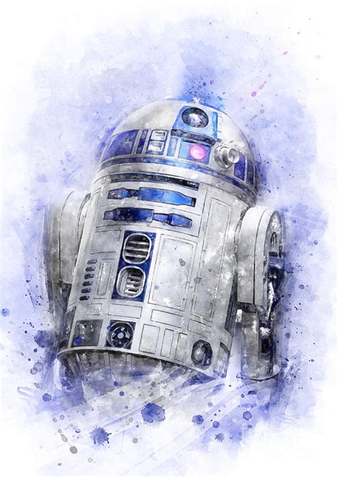 R2 D2 Watercolor Painting By Waldek Dabrowski