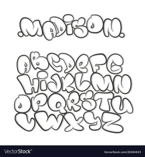 Cartoon alphabet in the style of comics. graffiti. Download a Free ...